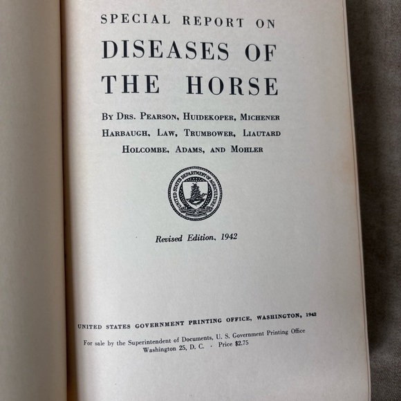 Special Report on Diseases of the Horse 1942 Hardcover Book - Picture 4 of 6